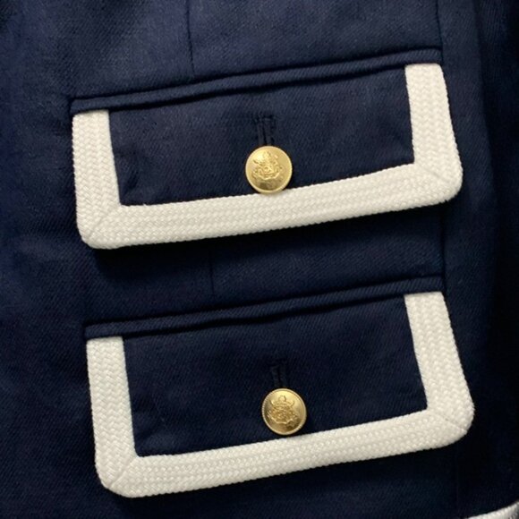 Lucie Lady J. Crew Dark Blue Blazer with White Edging - Picture 4 of 6